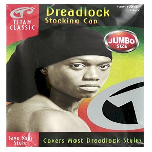 Titan Titan Classic Dreadlock Stocking Cap Jumbo Size - Black #22138